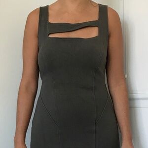 Helmut Lang Dress Size Medium in Olive Green/Grey